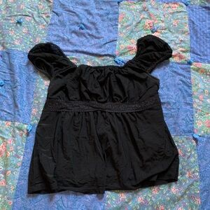 black lacy top